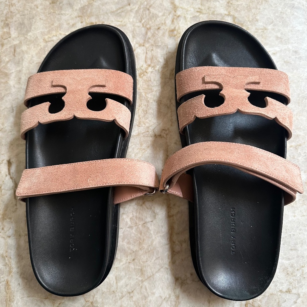 Tory Burch Ines Sport Slide, 8.5 M, Malva/Perfect Black